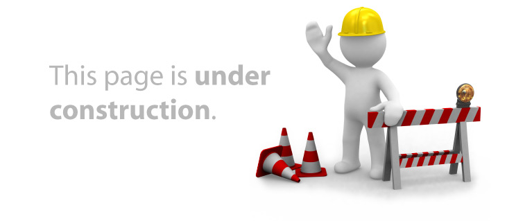 Graphic of a cartoon construction worker and construction site, above UNDER CONSTRUCTION text